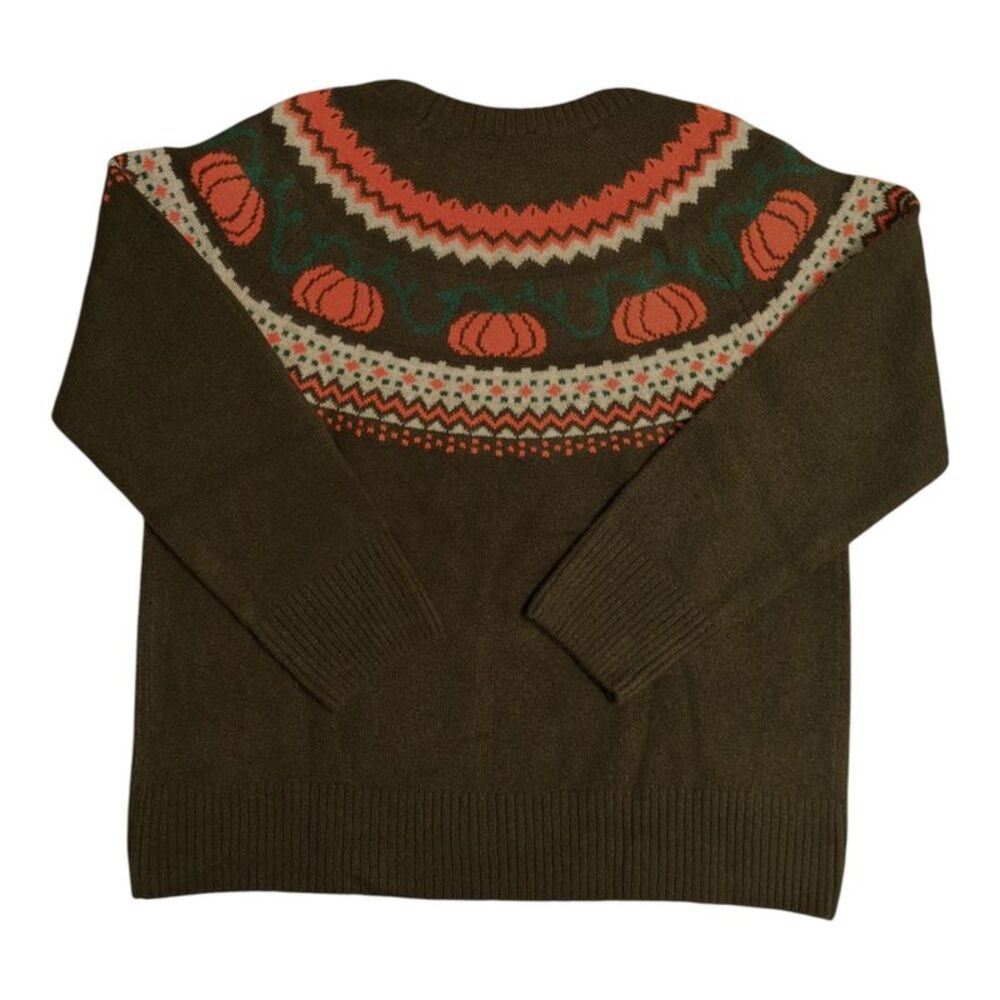 Vince Camuto Women's Knitted Long Sleeve Pullover Halloween Sweater - Brown - Picture 2 of 2